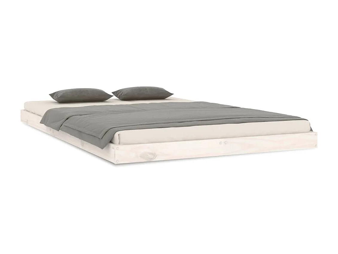 Cadre de lit sans matelas blanc 120x200 cm bois de pin massif