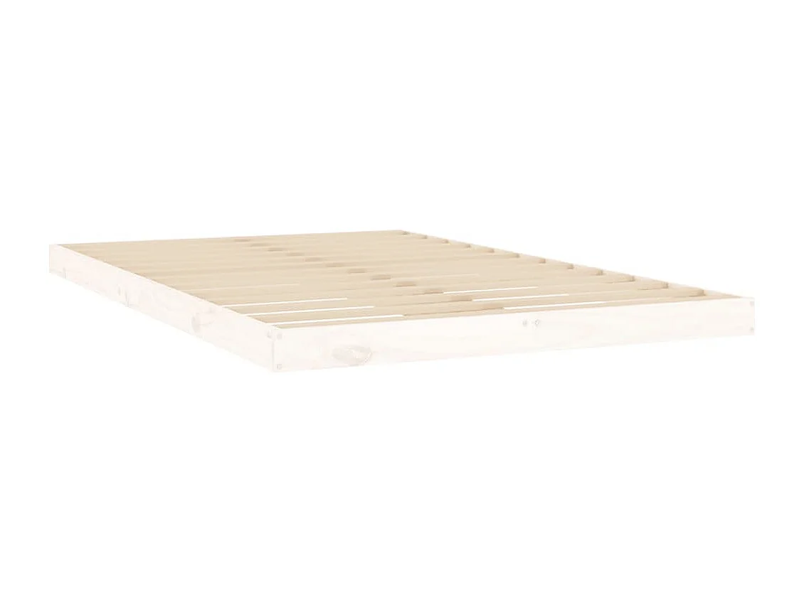 Cadre de lit sans matelas blanc 120x200 cm bois de pin massif