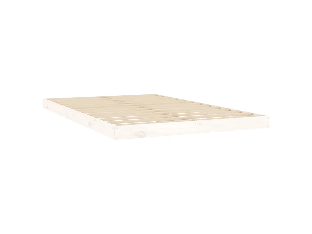 Cadre de lit sans matelas blanc 120x200 cm bois de pin massif