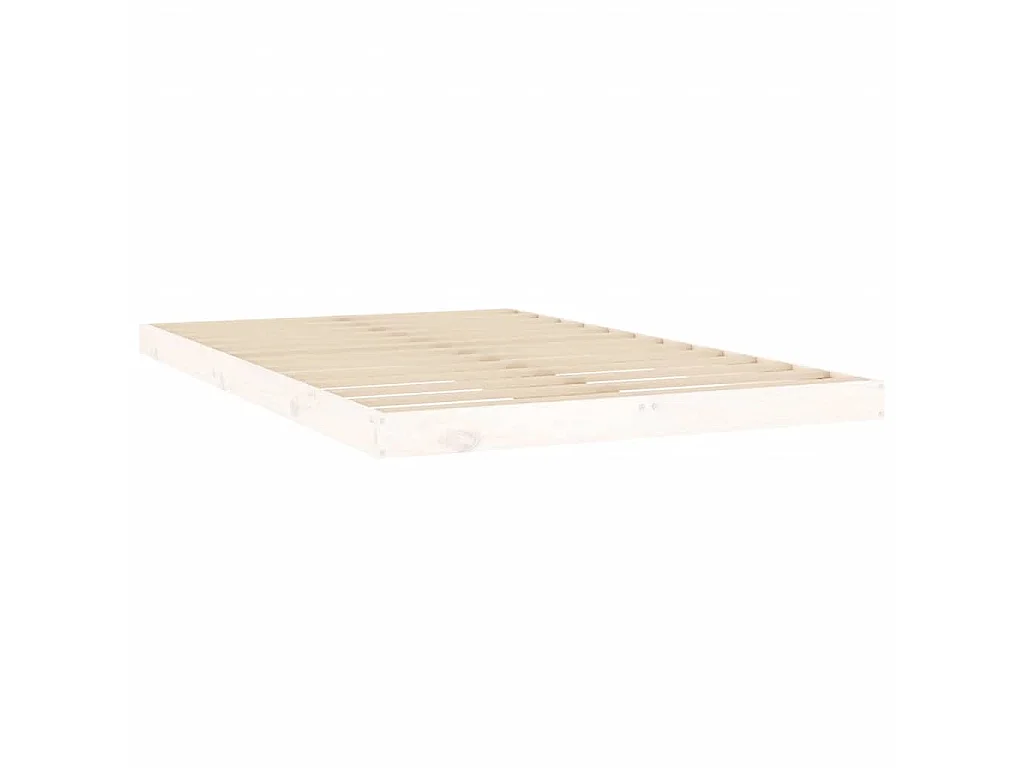 Cadre de lit sans matelas blanc 120x200 cm bois de pin massif