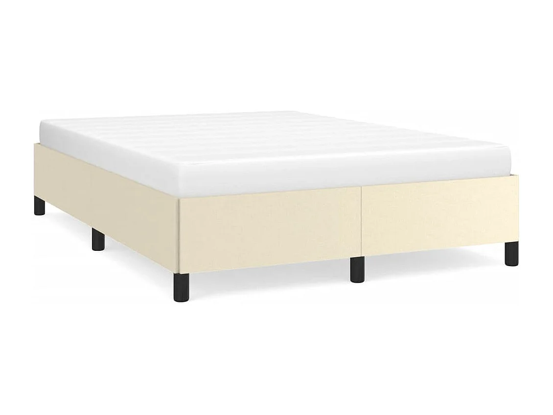 Bettgestell Creme 140x190 cm Kunstleder