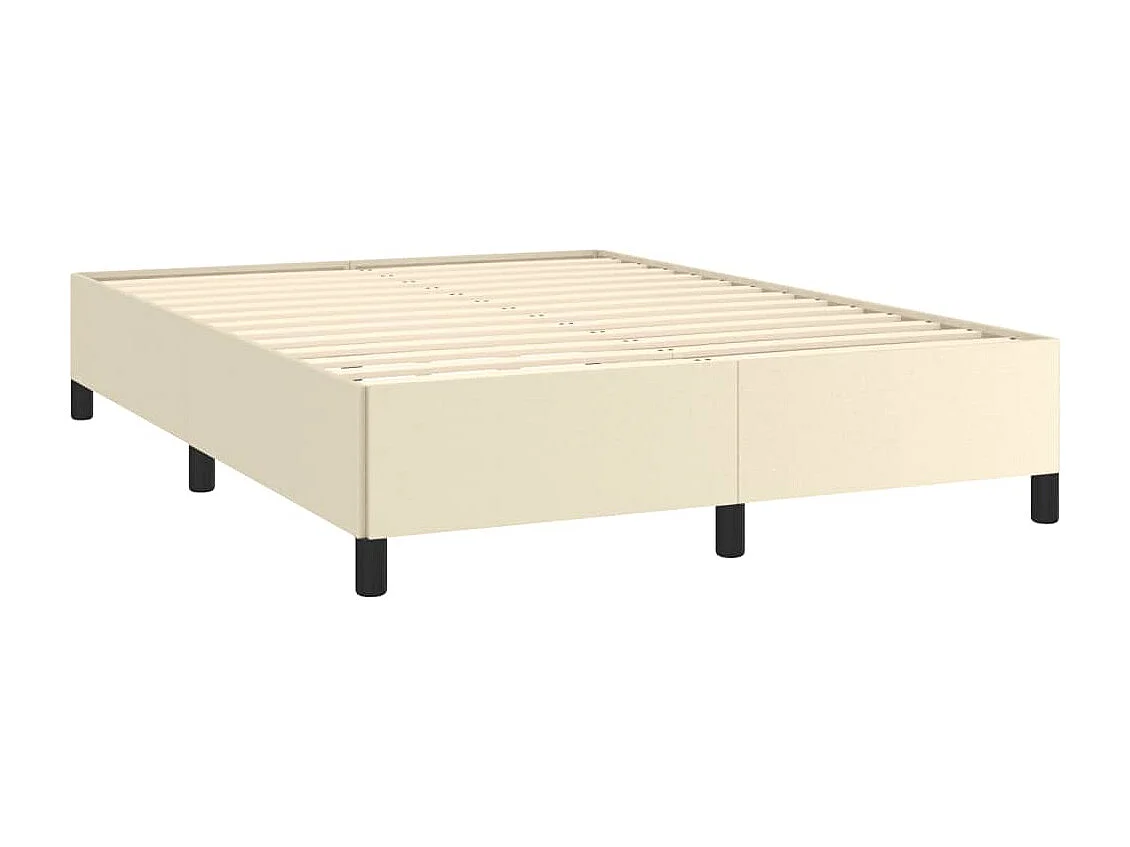 Bettgestell Creme 140x190 cm Kunstleder
