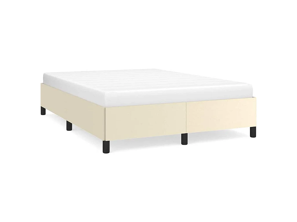 Bedframe kunstleer crèmekleurig 140x190 cm