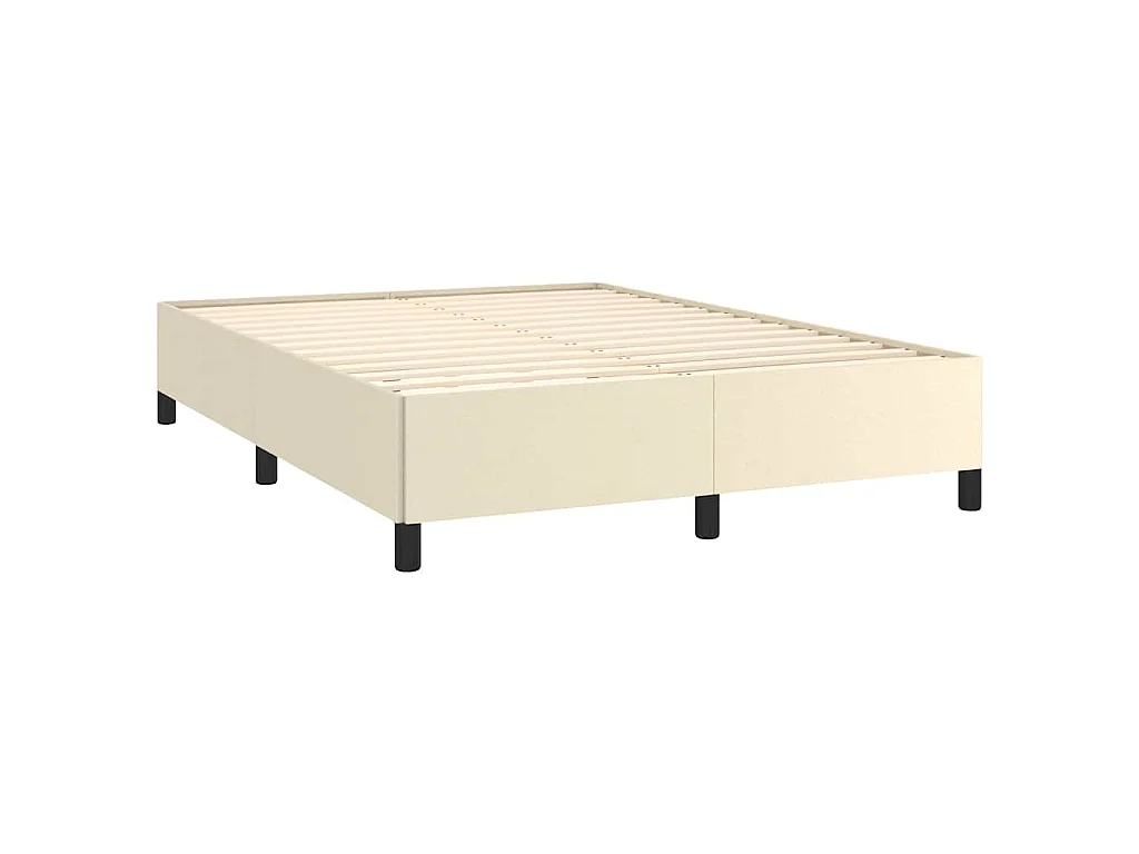 Bedframe kunstleer crèmekleurig 140x190 cm