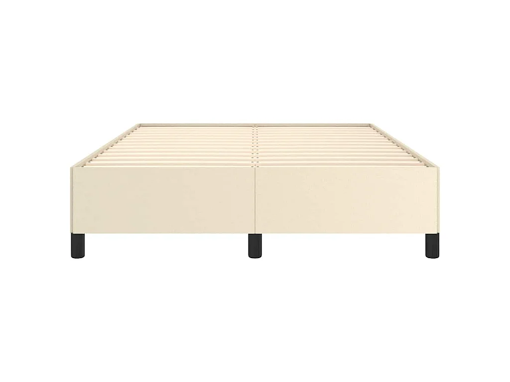 Bedframe kunstleer crèmekleurig 140x190 cm