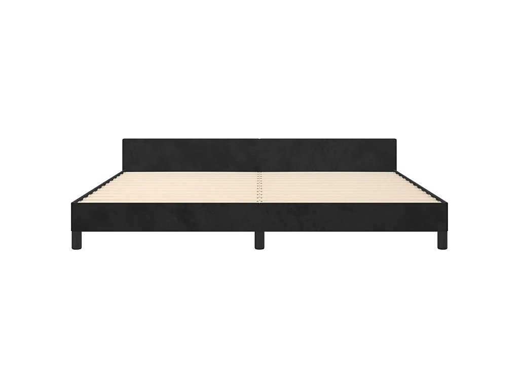 Estructura cama sin colchón terciopelo negro 200x200 cm