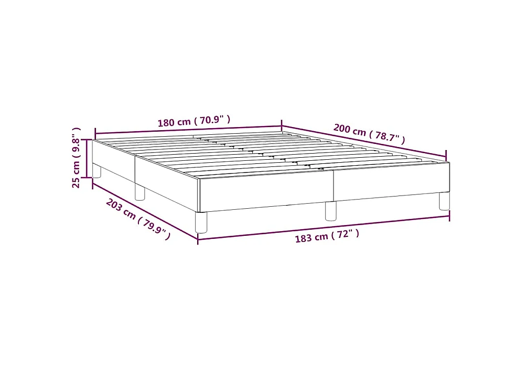 Bettgestell ohne Matratze Taupe 180x200 cm Stoff