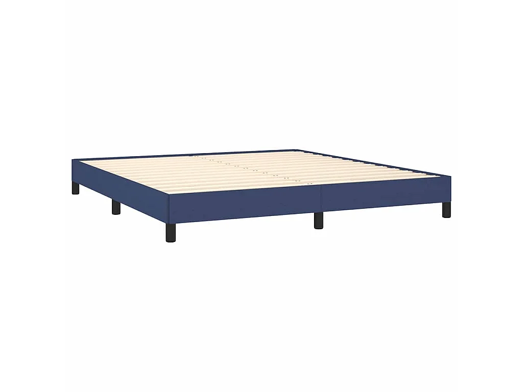 Cadre de lit sans matelas bleu 160x200 cm tissu