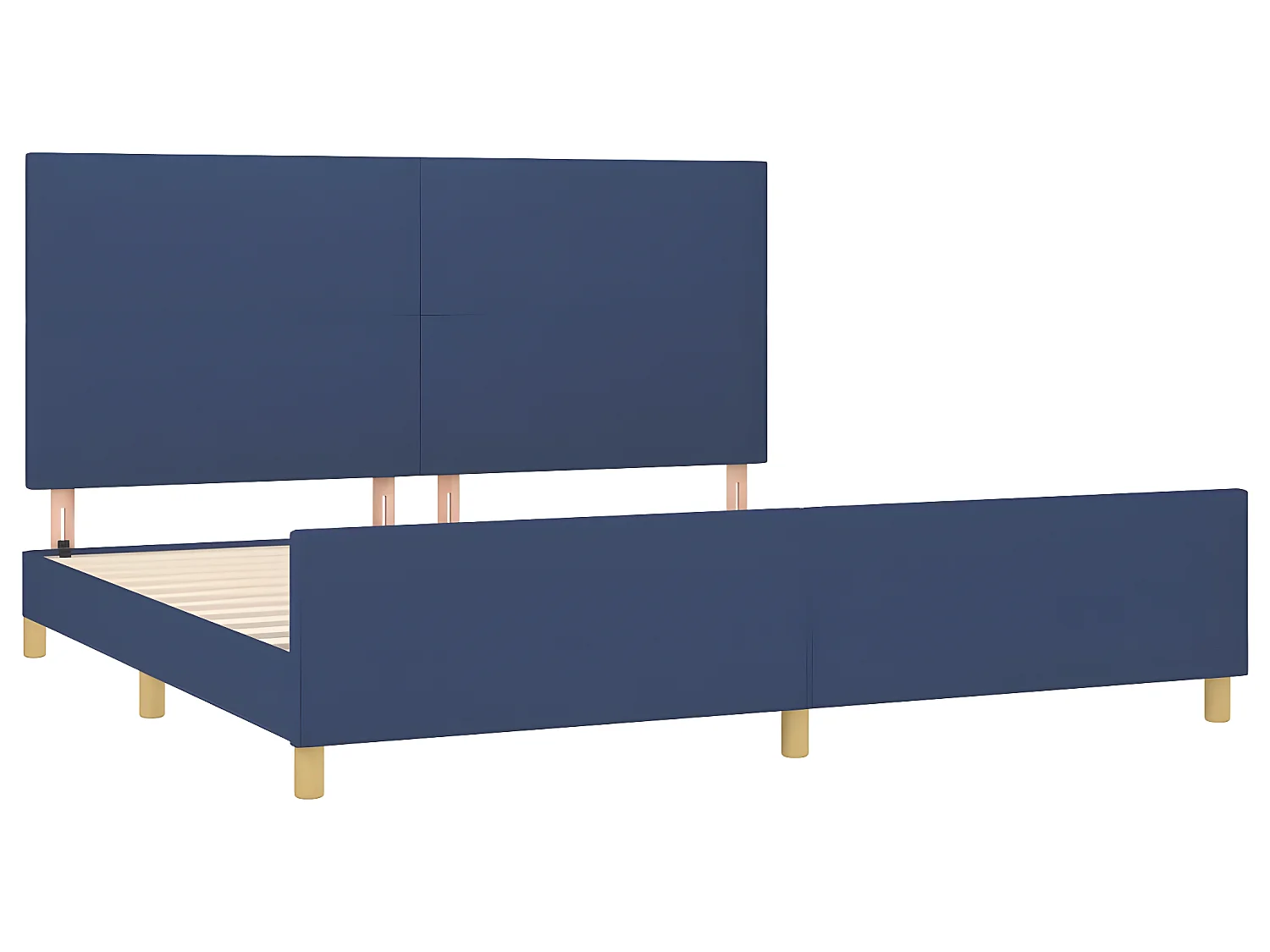 Estrutura de cama sem colchão 200x200 cm tecido azul