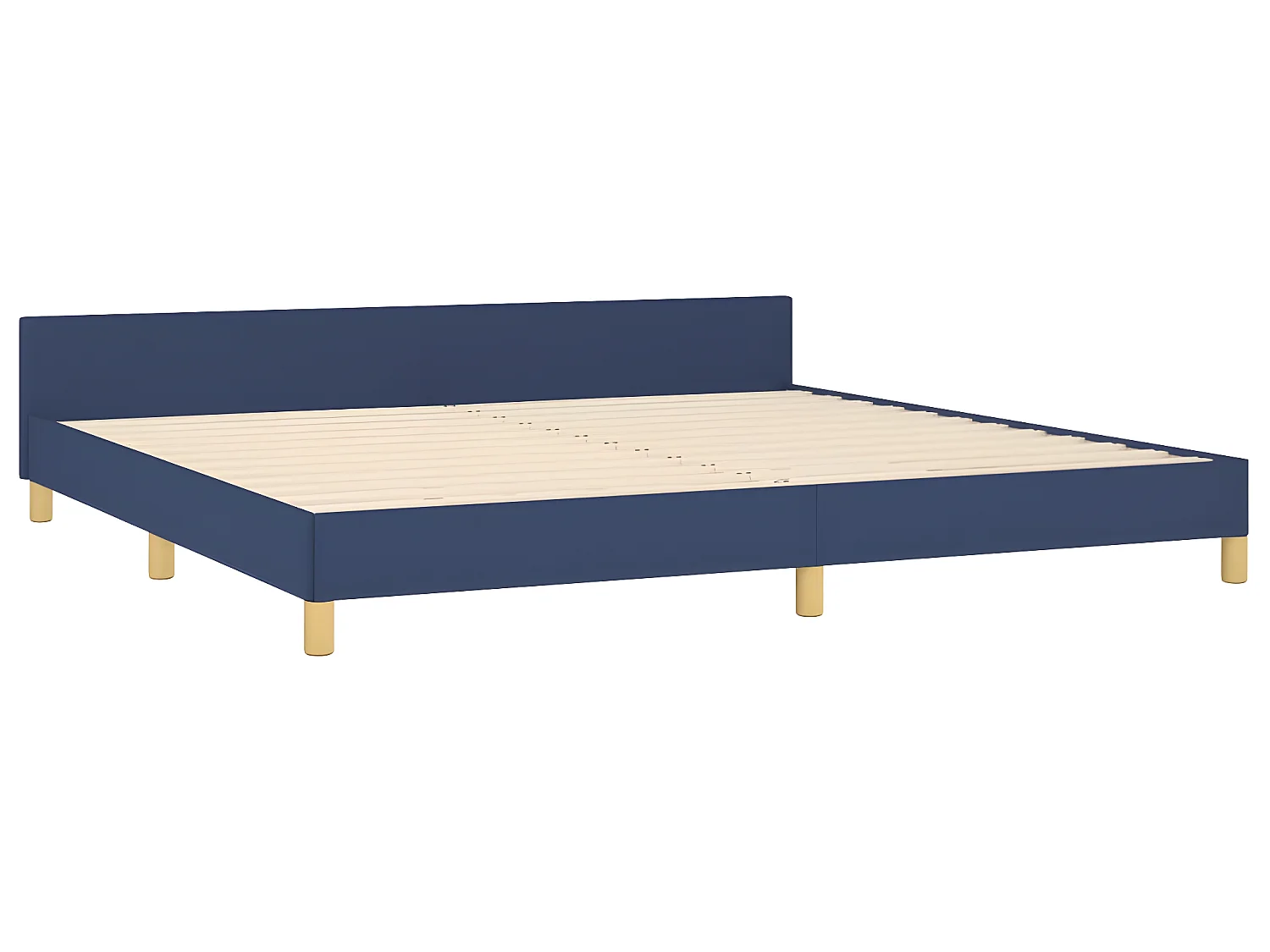 Estrutura de cama sem colchão 200x200 cm tecido azul