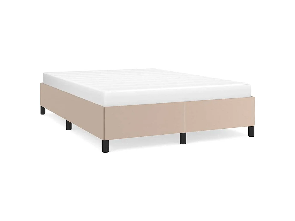 Cadre de lit sans matelas cappuccino 140x190 cm similicuir