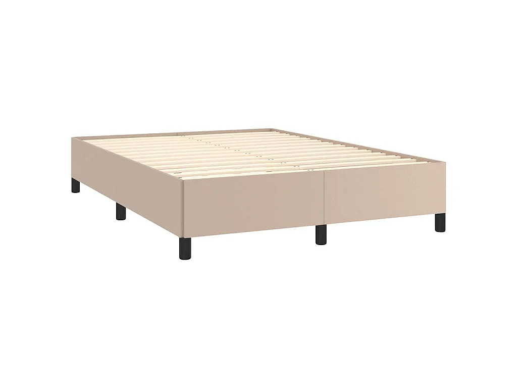 Cadre de lit sans matelas cappuccino 140x190 cm similicuir