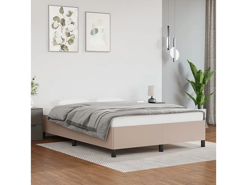 Cadre de lit sans matelas cappuccino 140x190 cm similicuir