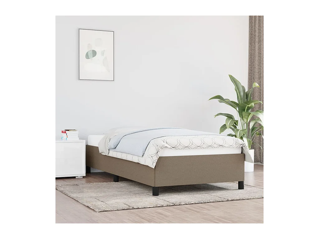 Cadre de lit sans matelas taupe 80x200 cm tissu