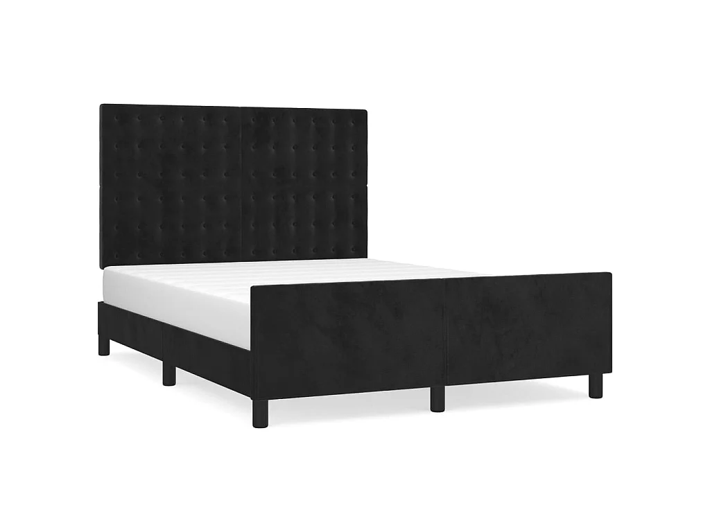 Bedframe zonder matras 140x200 cm fluweel zwart