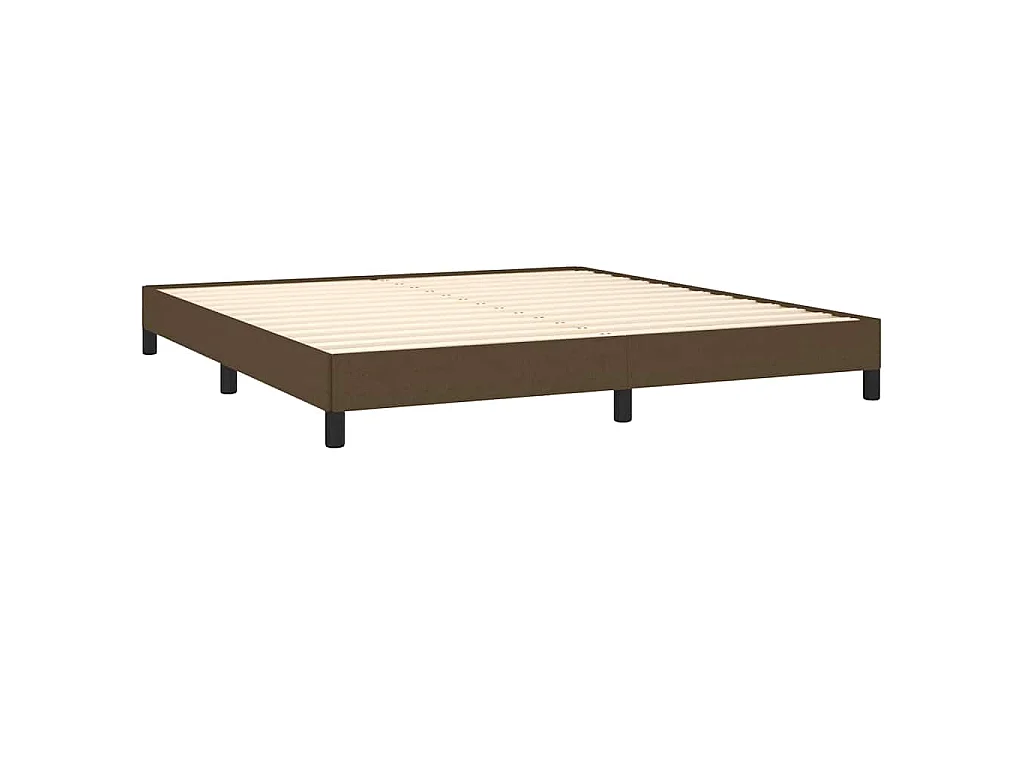 Cadre de lit sans matelas marron foncé 160x200 cm tissu