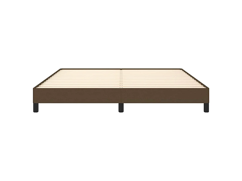 Cadre de lit sans matelas marron foncé 160x200 cm tissu