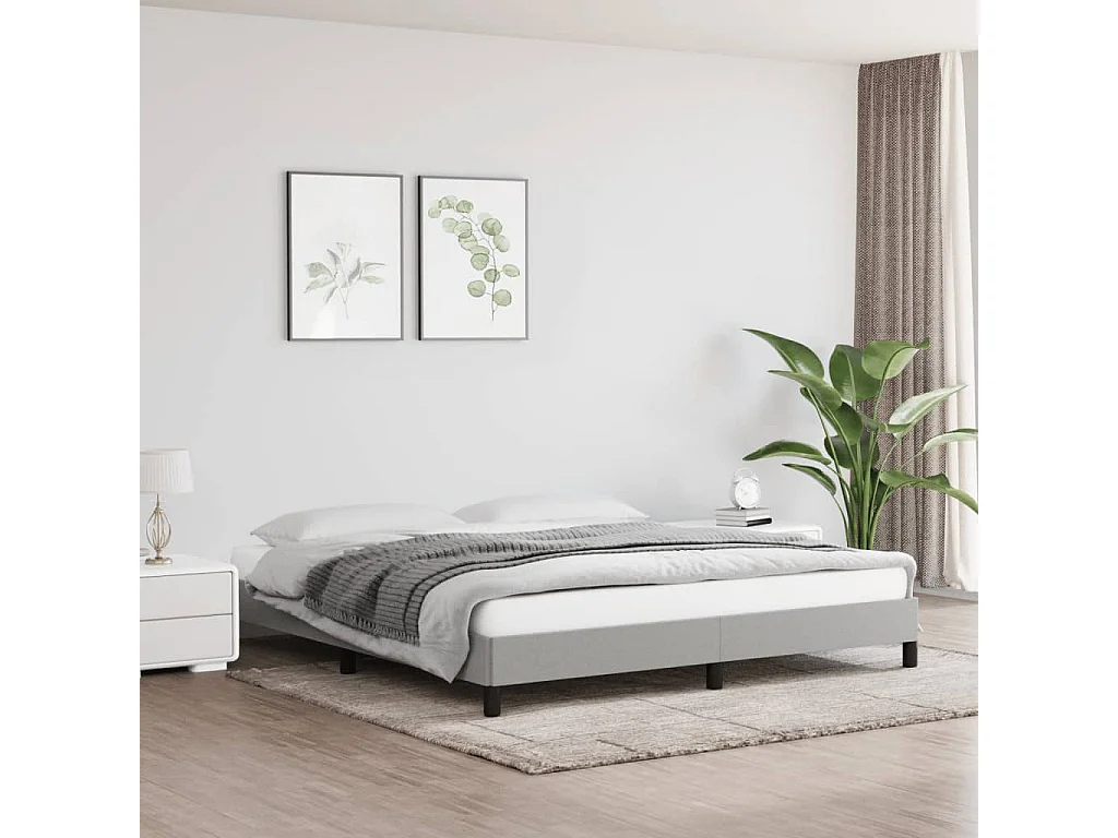 Bedframe zonder matras stof lichtgrijs 180x200 cm