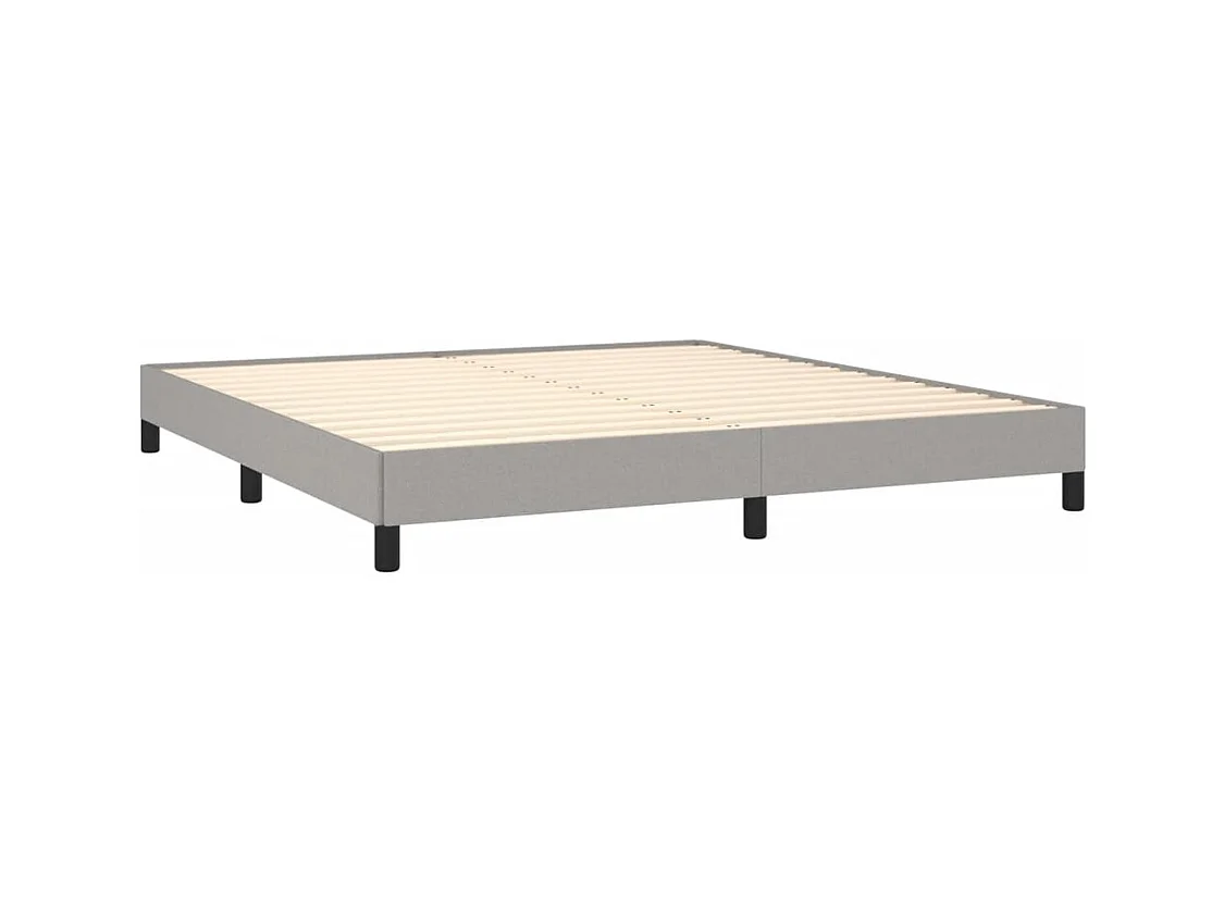 Cadre de lit sans matelas gris clair 180x200 cm tissu