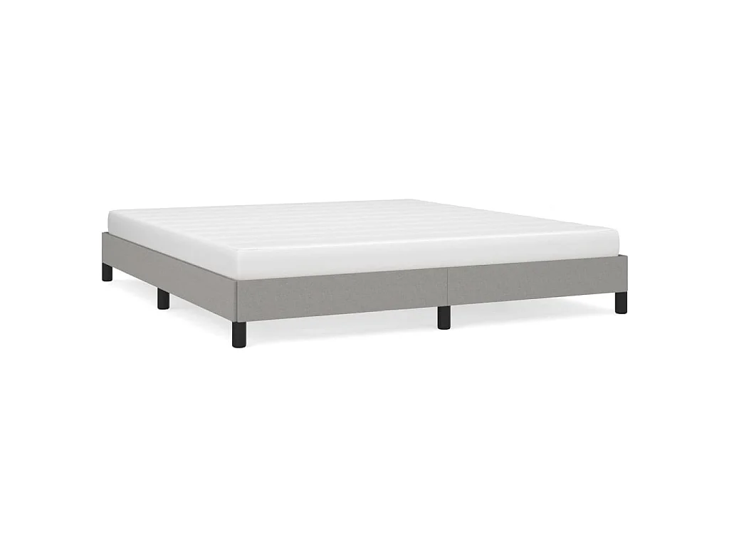 Cadre de lit sans matelas gris clair 180x200 cm tissu