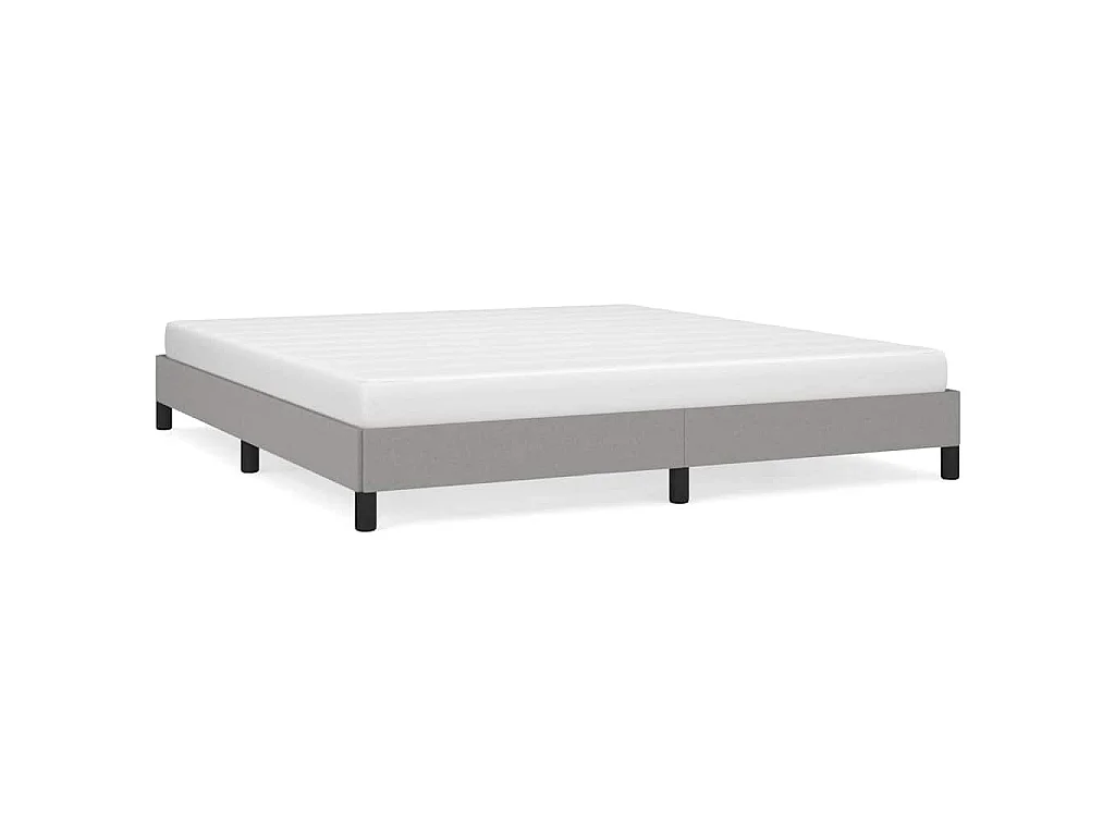 Cadre de lit sans matelas gris clair 180x200 cm tissu