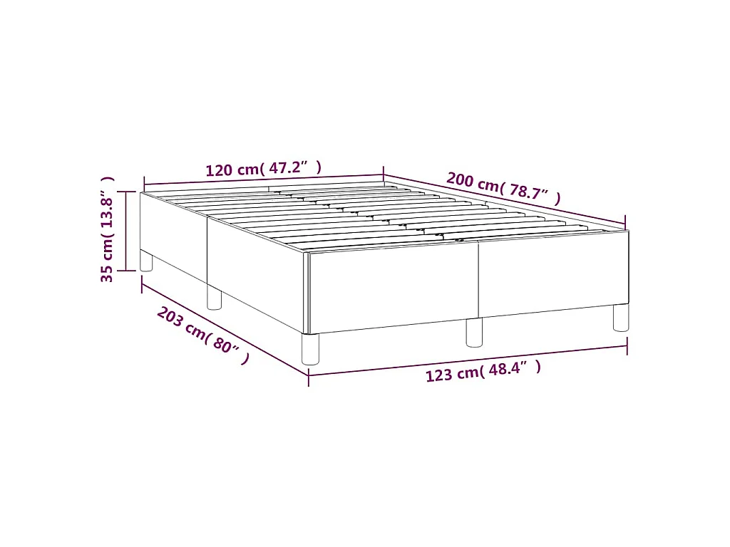 Cadre de lit sans matelas taupe 120x200 cm tissu