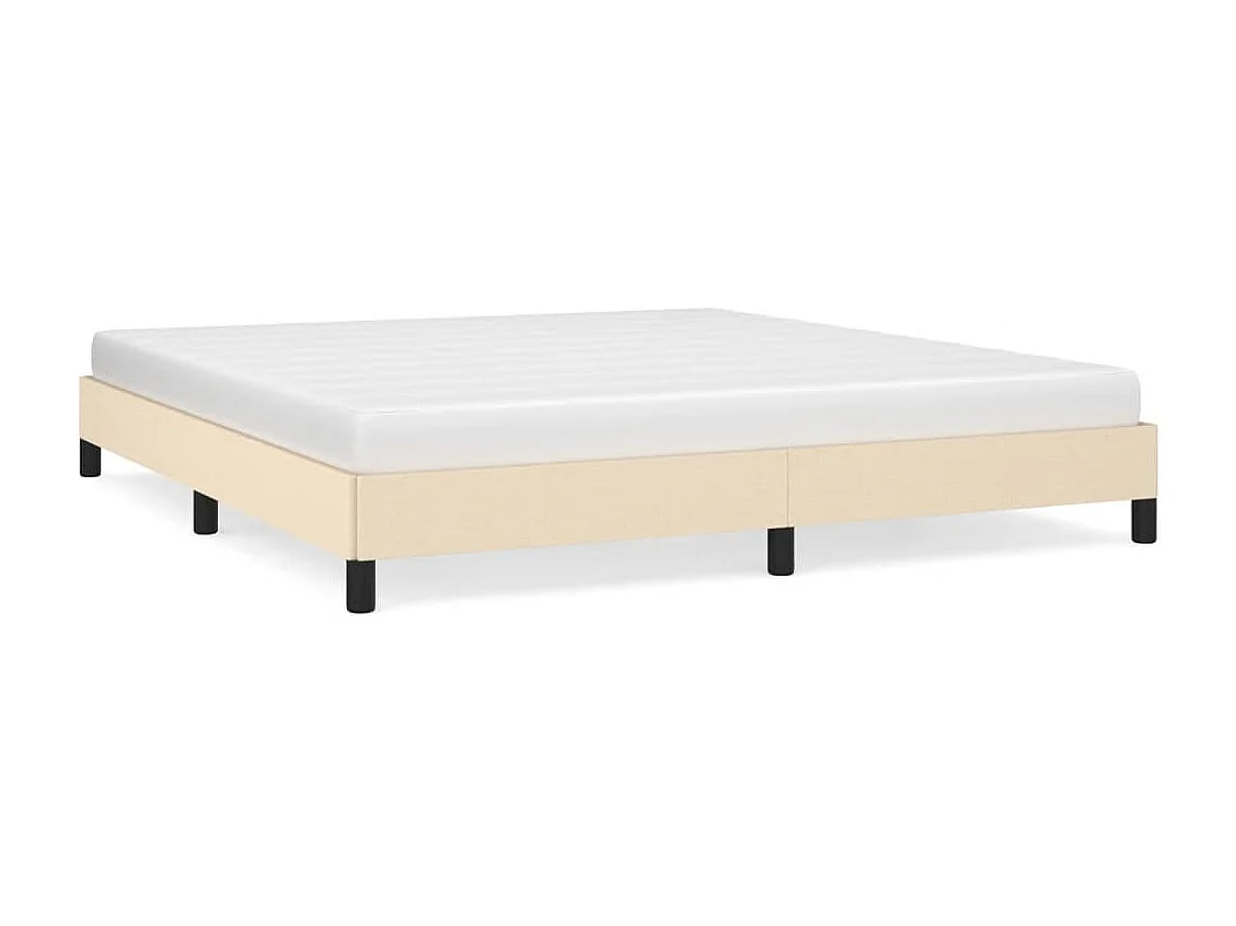 Bettgestell ohne Matratze Creme 160x200 cm Stoff