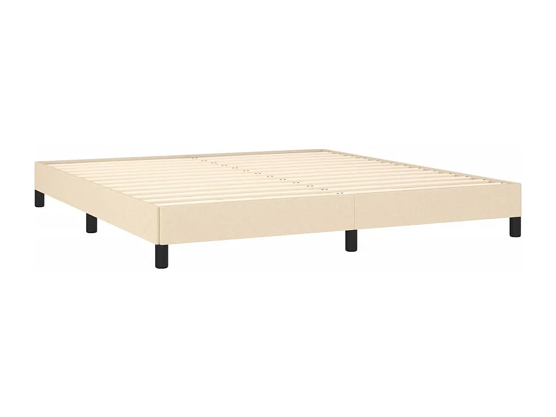 Bettgestell ohne Matratze Creme 160x200 cm Stoff