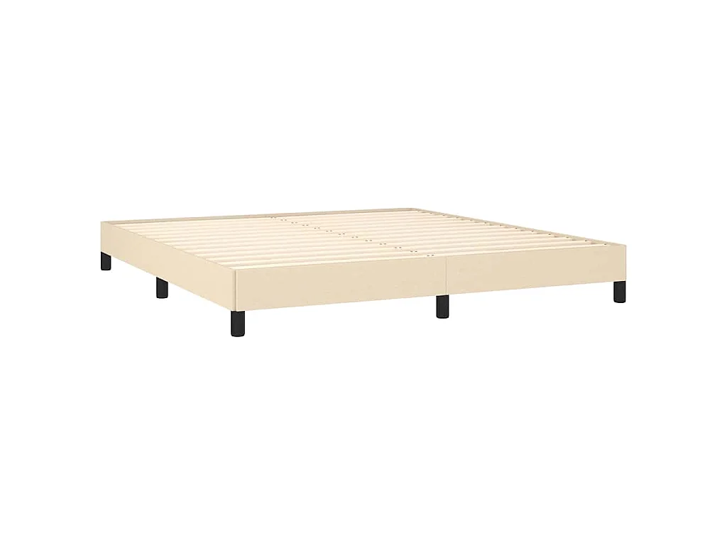 Cadre de lit sans matelas crème 160x200 cm tissu