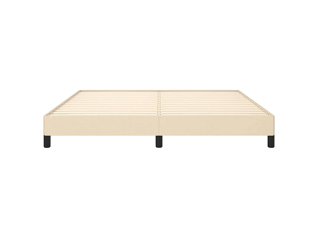 Cadre de lit sans matelas crème 160x200 cm tissu