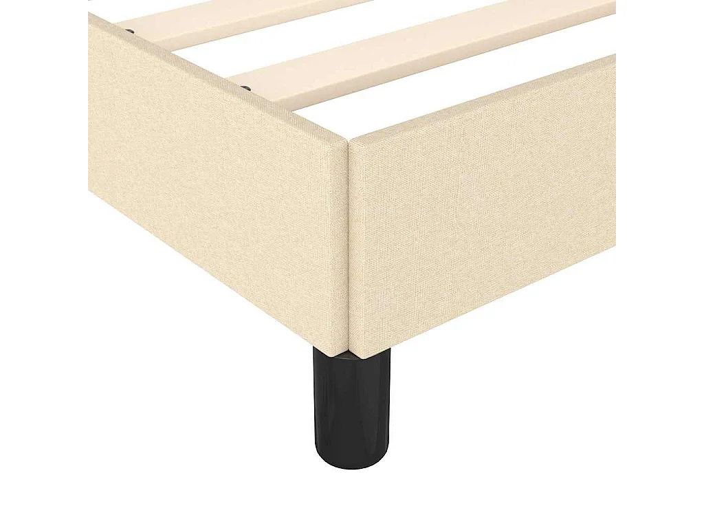 Cadre de lit sans matelas crème 160x200 cm tissu