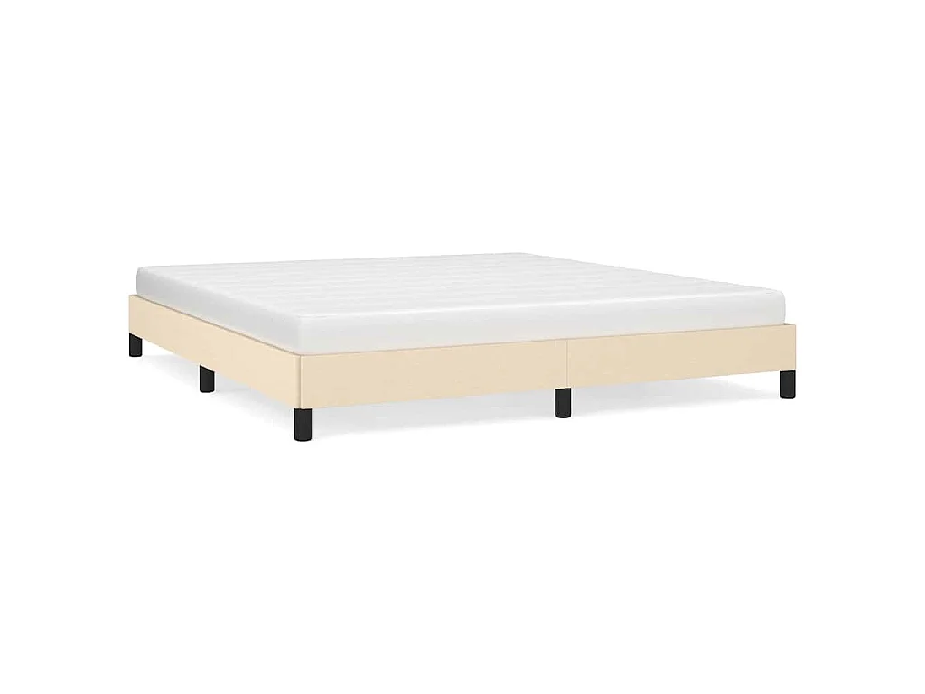 Bettgestell ohne Matratze Creme 160x200 cm Stoff