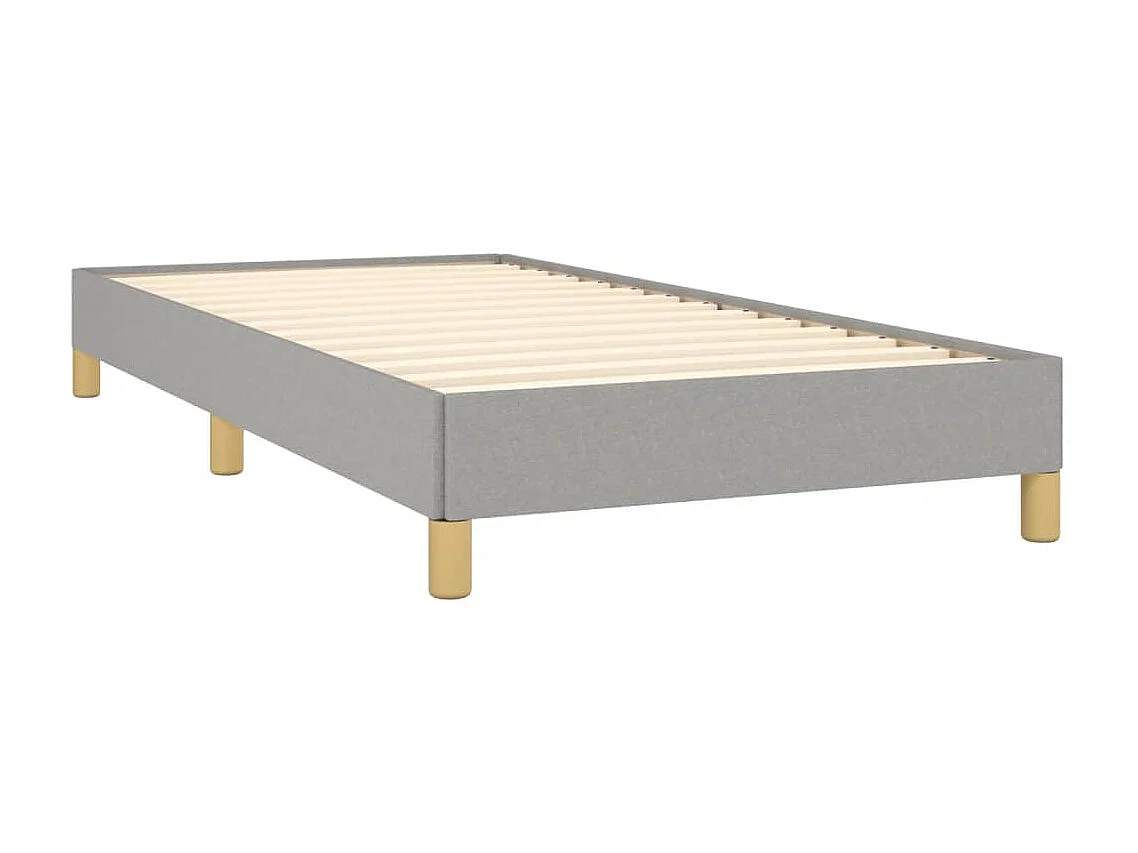 Estrutura de cama sem colchão 90x190 cm tecido cinzento-claro