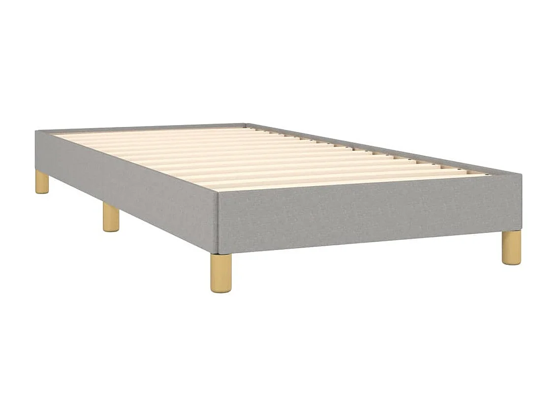 Cadre de lit sans matelas gris clair 90x190 cm tissu