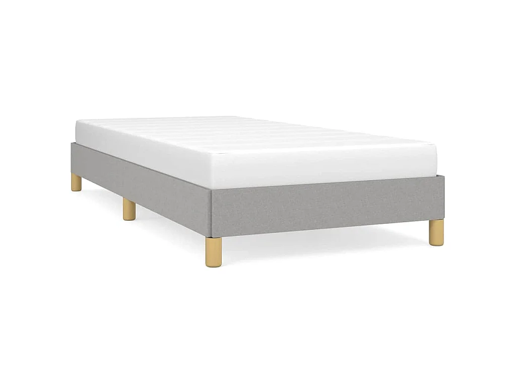 Cadre de lit sans matelas gris clair 90x190 cm tissu