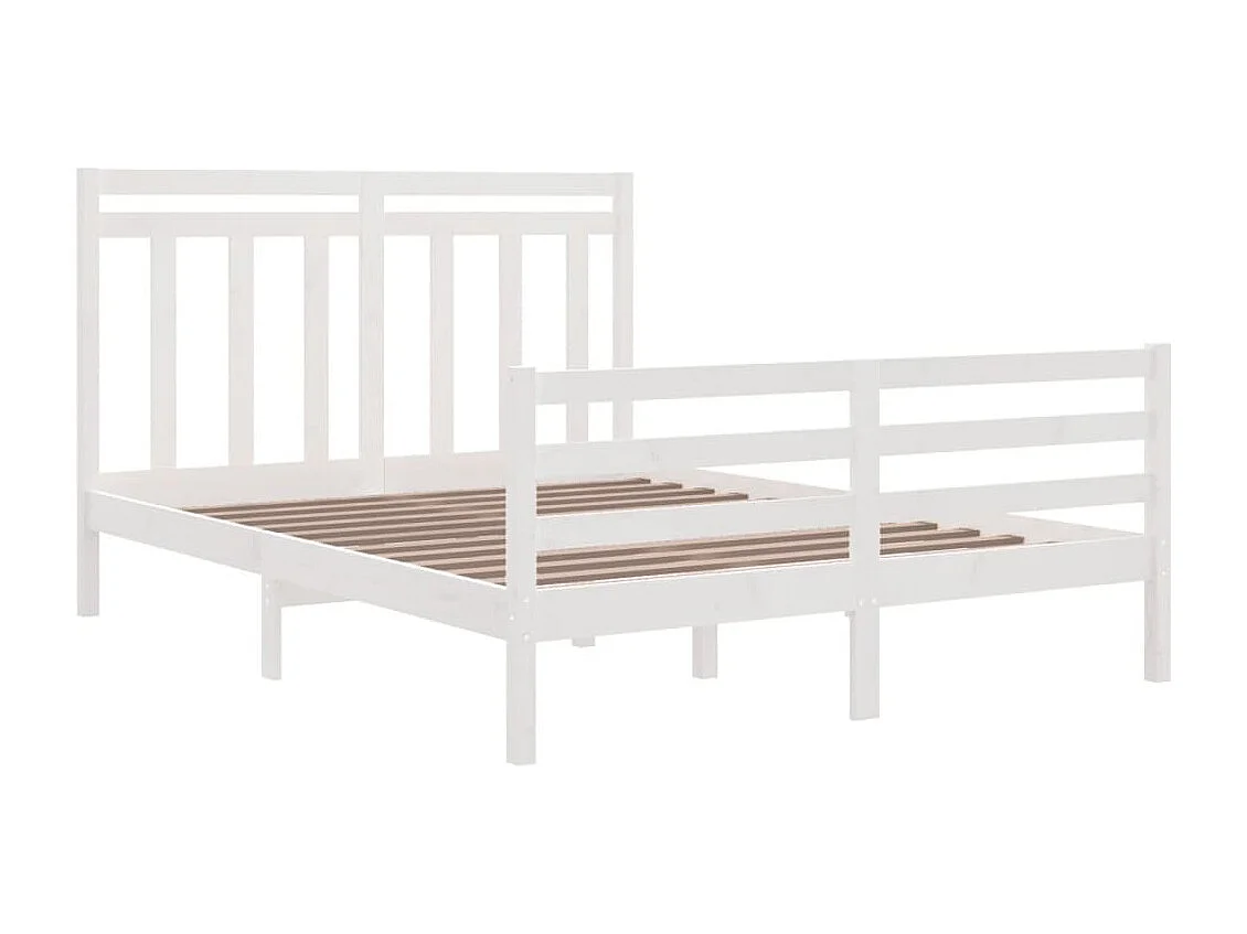 Cadre de lit sans matelas blanc 150x200 cm bois massif