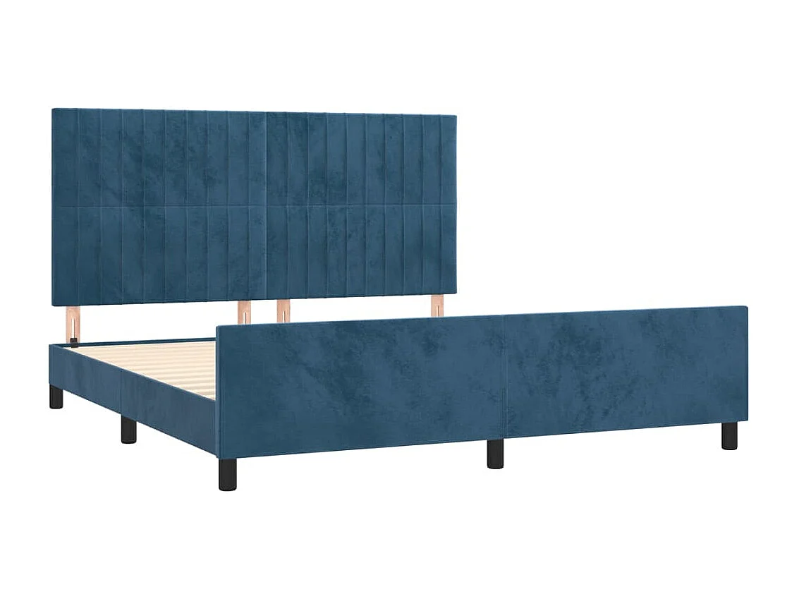 Bedframe zonder matras 160x200 cm fluweel donkerblauw