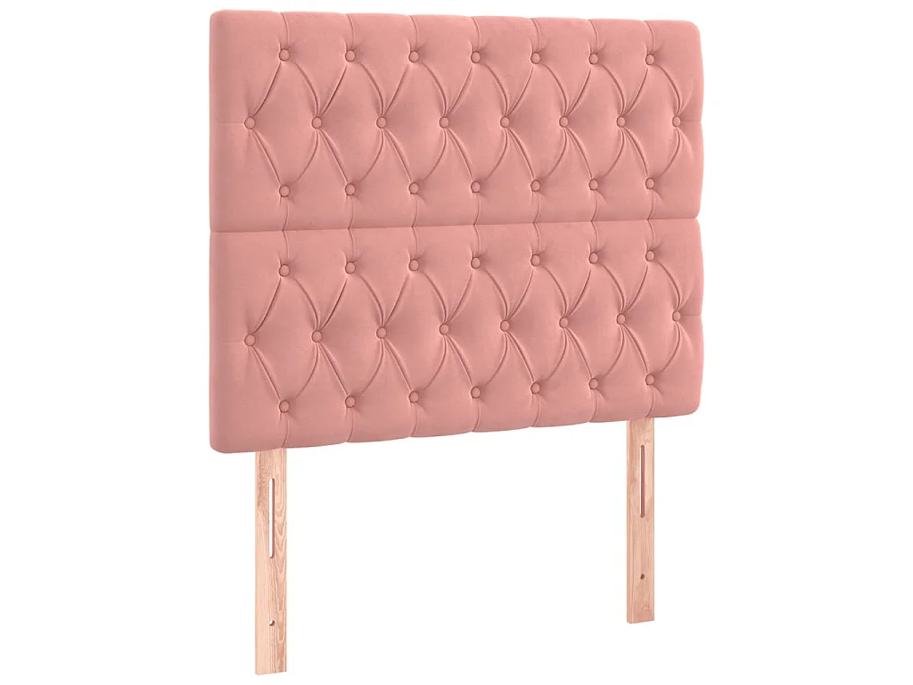 Bedframe met hoofdeinde fluweel roze 100x200 cm