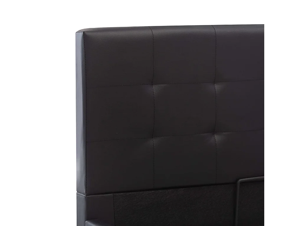 Cama hidráulica c/ arrumação 90x200cm couro artificial preto