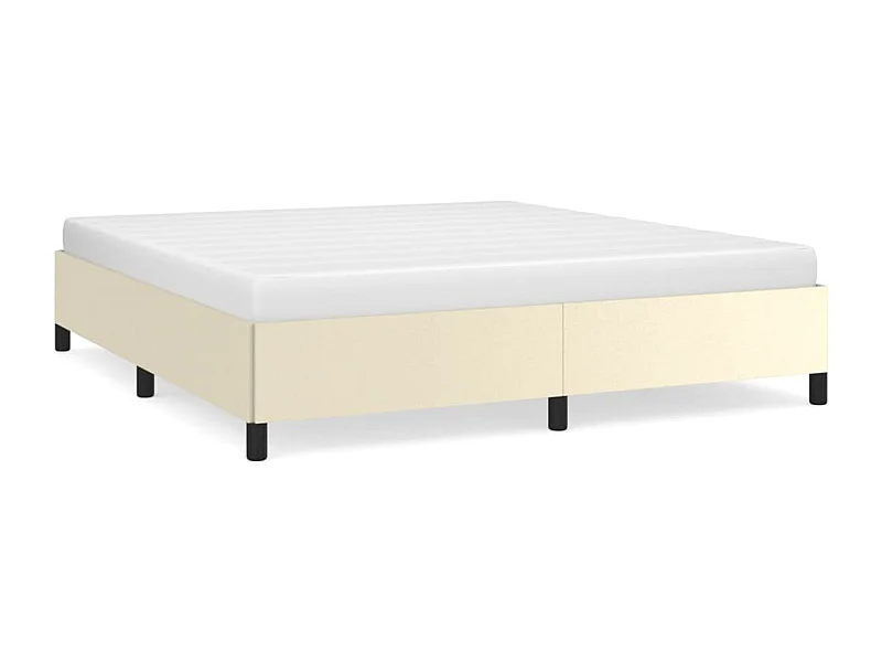 Estructura de cama sin colchón cuero sintético crema 160x200 cm