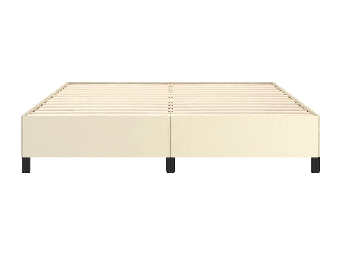 Estructura de cama sin colchón cuero sintético crema 160x200 cm
