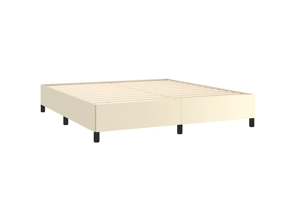 Estructura de cama sin colchón cuero sintético crema 160x200 cm