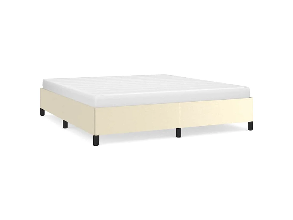 Bettgestell ohne Matratze Creme 160x200 cm Kunstleder