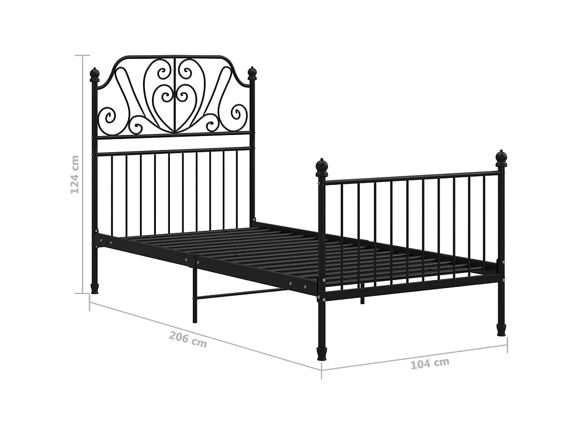 Giroletto Nero in Metallo 100x200 cm