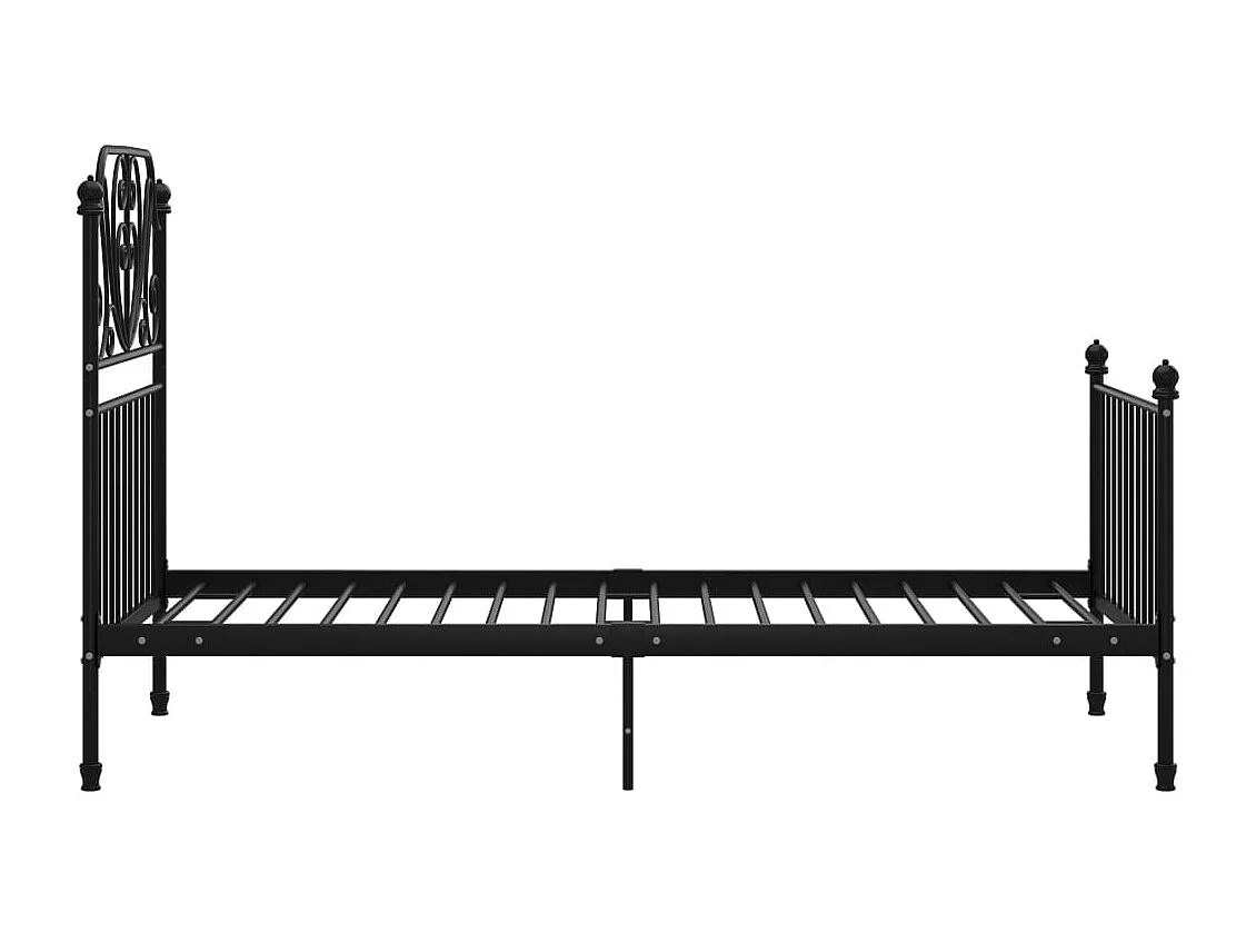 Cadre de lit sans matelas noir métal 100x200 cm