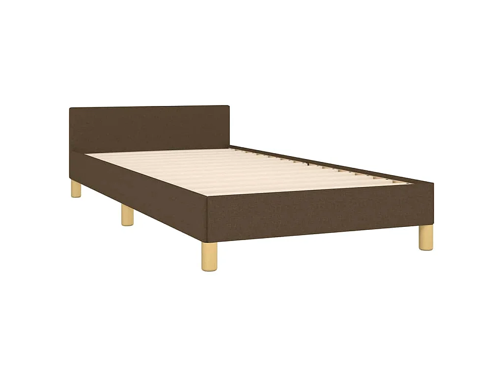Bedframe zonder matras 90x190 cm stof donkerbruin