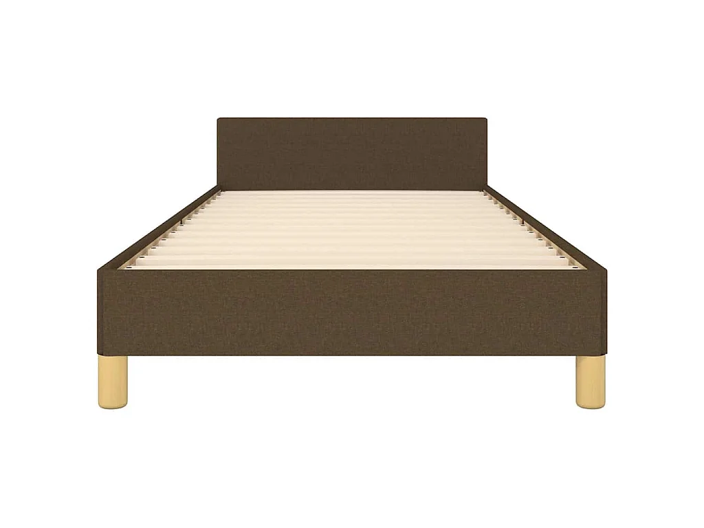 Bedframe zonder matras 90x190 cm stof donkerbruin