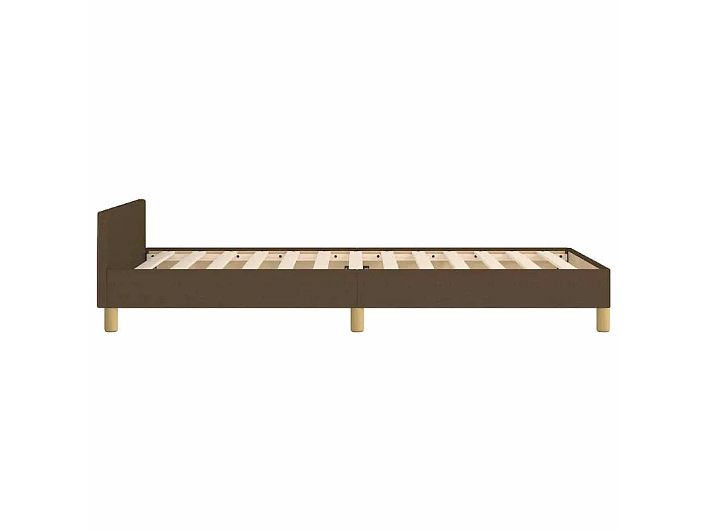 Bedframe zonder matras 90x190 cm stof donkerbruin