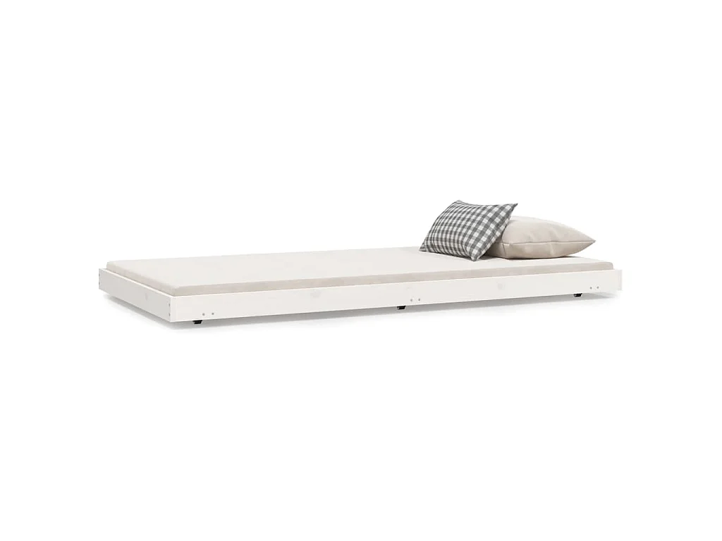 Cadre de lit sans matelas blanc 90x200 cm bois de pin massif