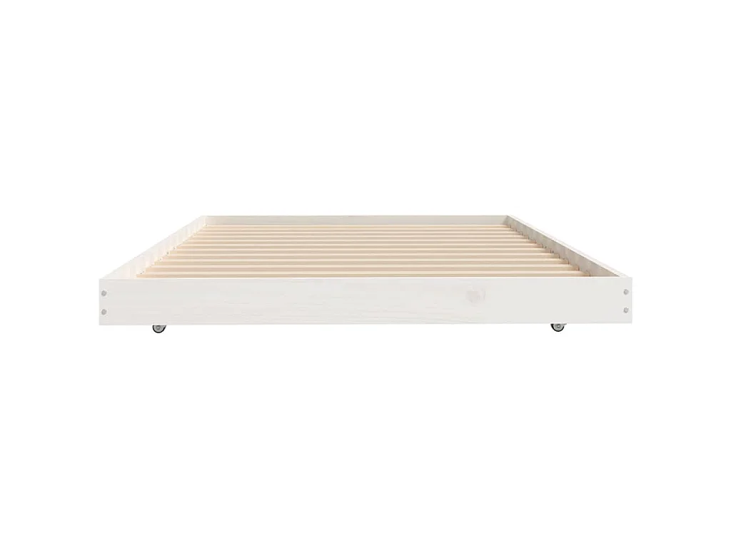 Cadre de lit sans matelas blanc 90x200 cm bois de pin massif